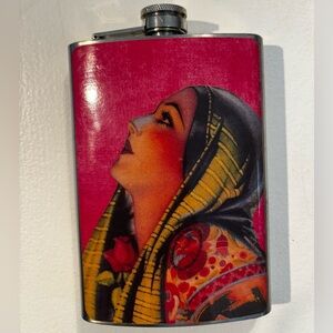 Vibrant Pink Art Deco Flask